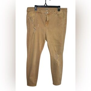 Refuge + Distressed Tan Women Jeans Size 18